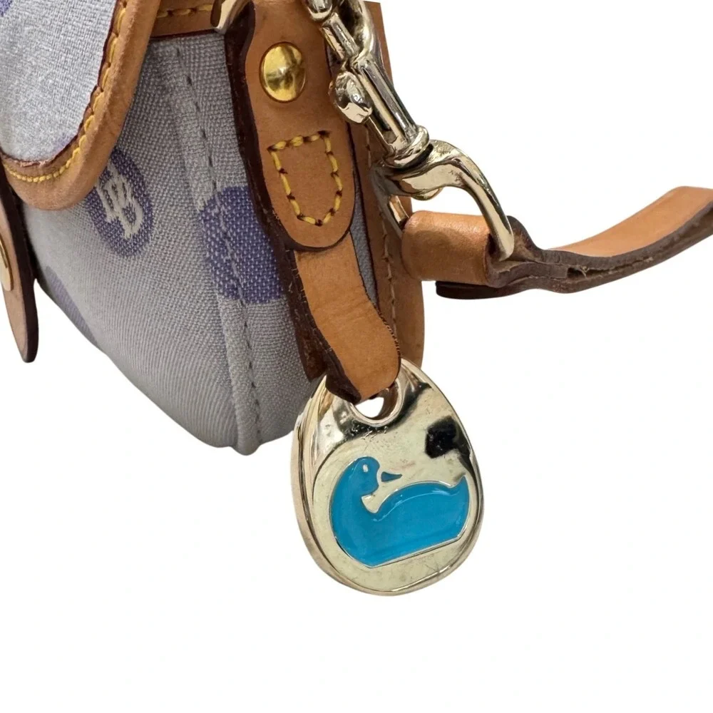 Dooney & Bourke Polka Dot Monogram Flap Wristlet‎ Womens Small Lavender M6371703